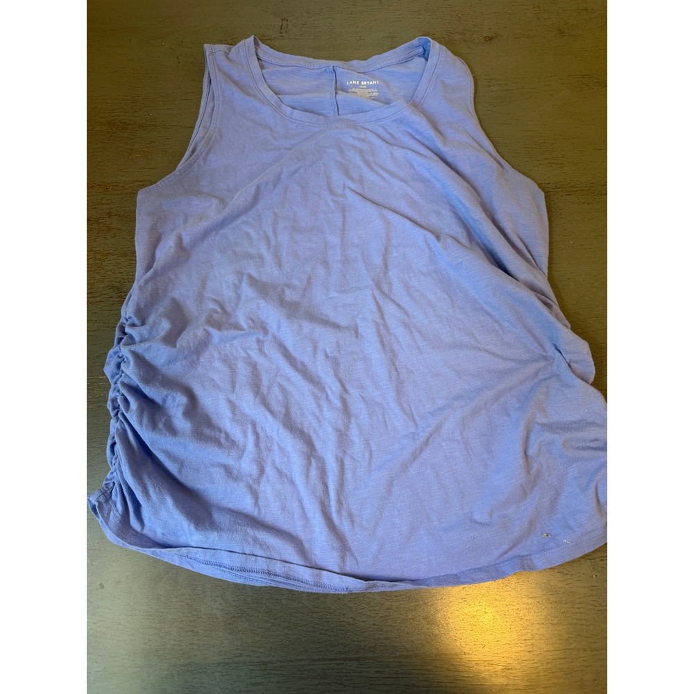 Lane Bryant Periwinkle Blue Ruched Side Tank Top Scoop Neck Plus Size 18/20